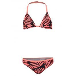 Oranžovo-černé holčičí vzorované bikiny name it Zummer