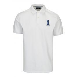 Bílé polo tričko s výšivkou Hackett London New Classic